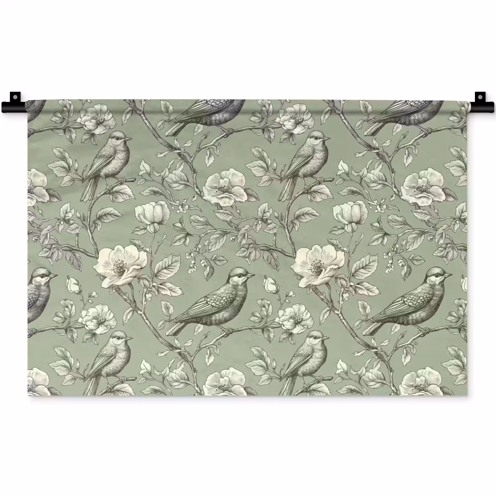 Wandkleed - Klassiek - Botanisch - Groen — 1
