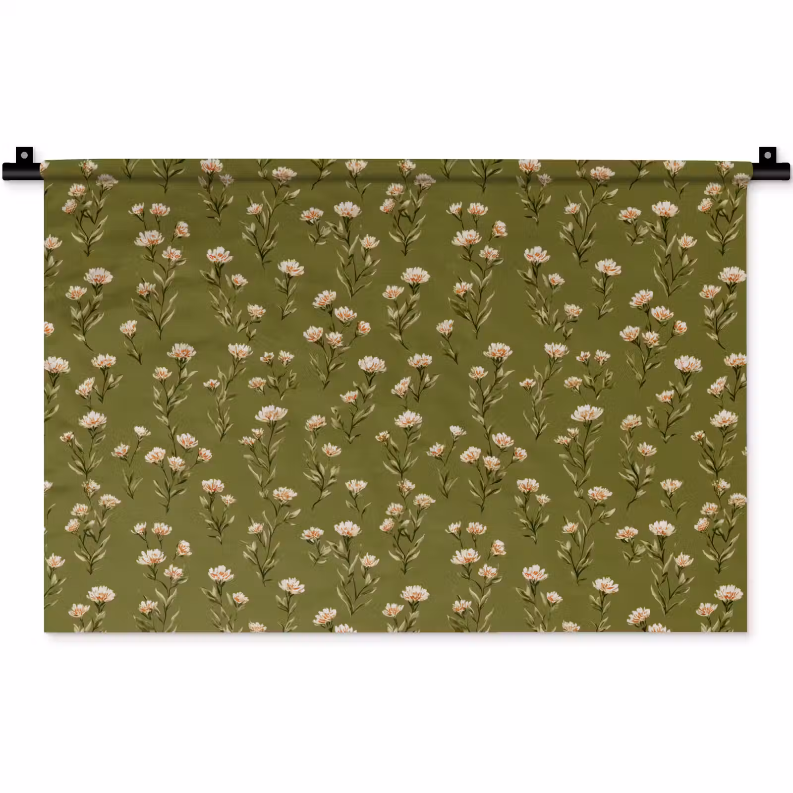 Wandkleed - Landelijk - Bloemen - Groen — 1