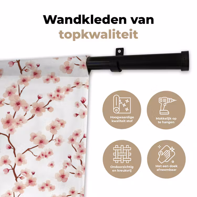 Wandkleed - Kersenbloesem - Takken - Roze — 3