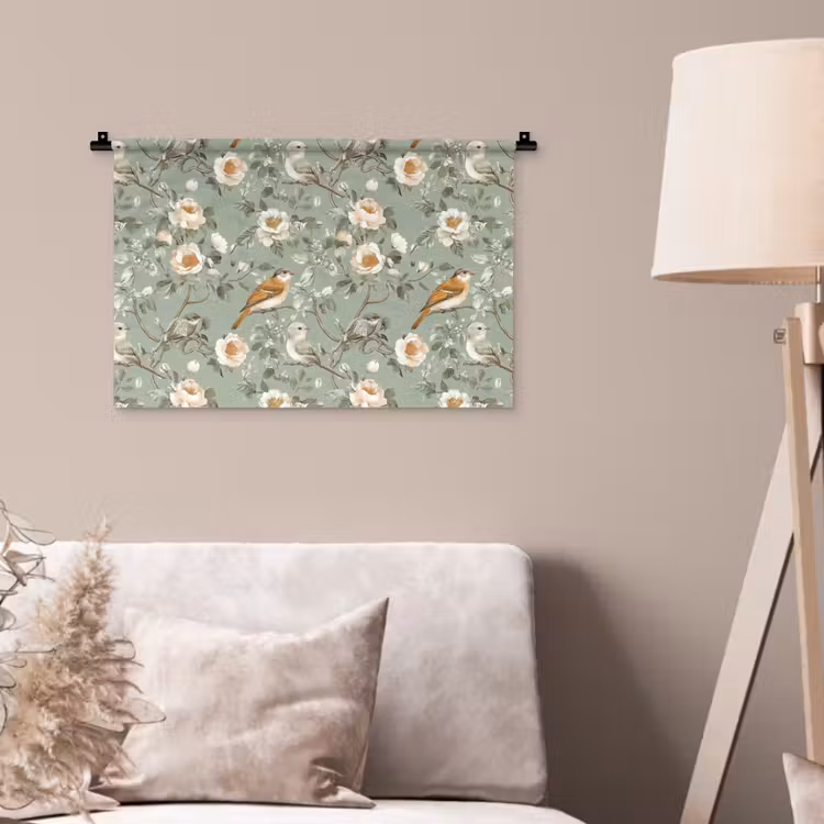 Wandkleed - Roze - Vogels - Kleurrijk — 2