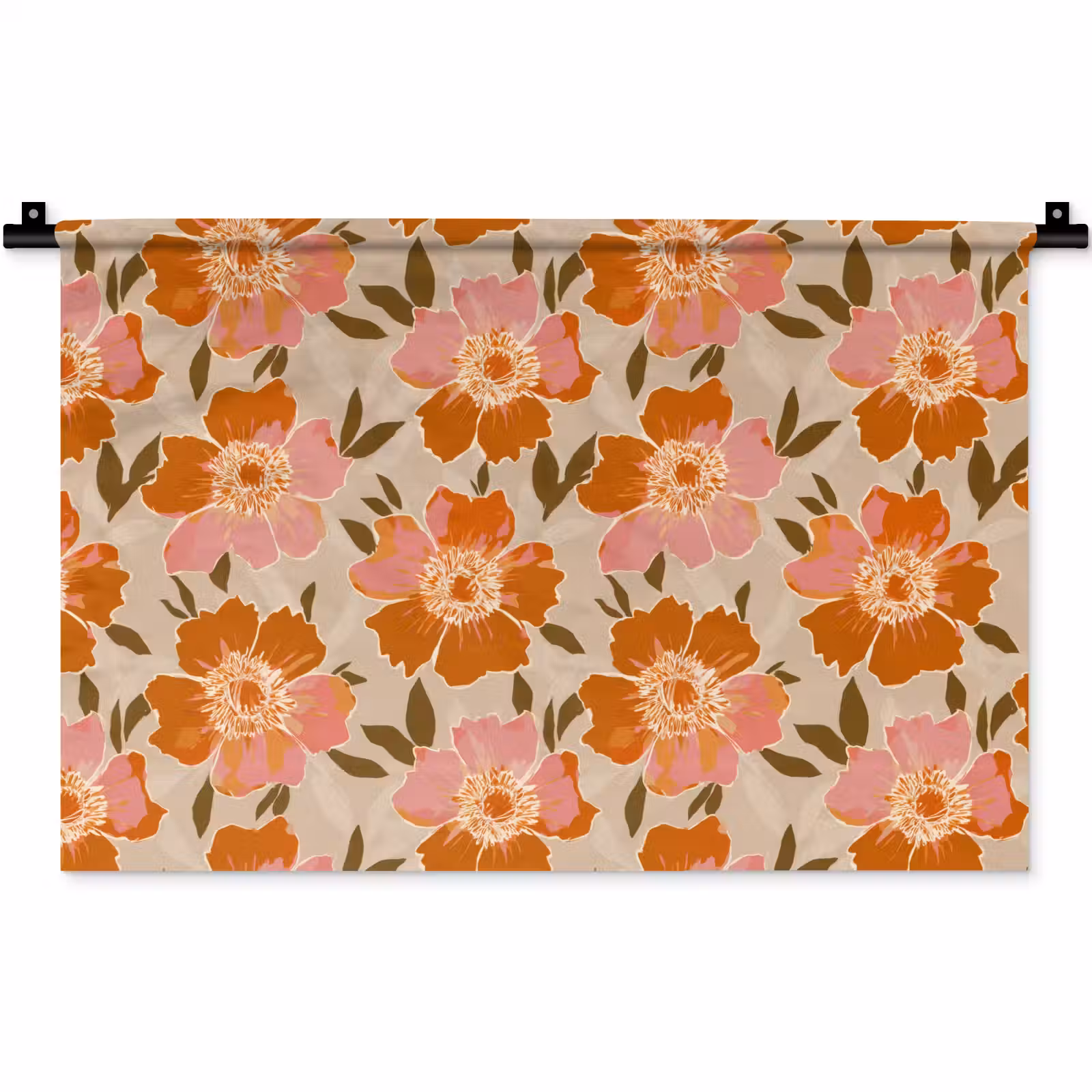 Wandkleed - Bloemen - Motief - Retro — 1