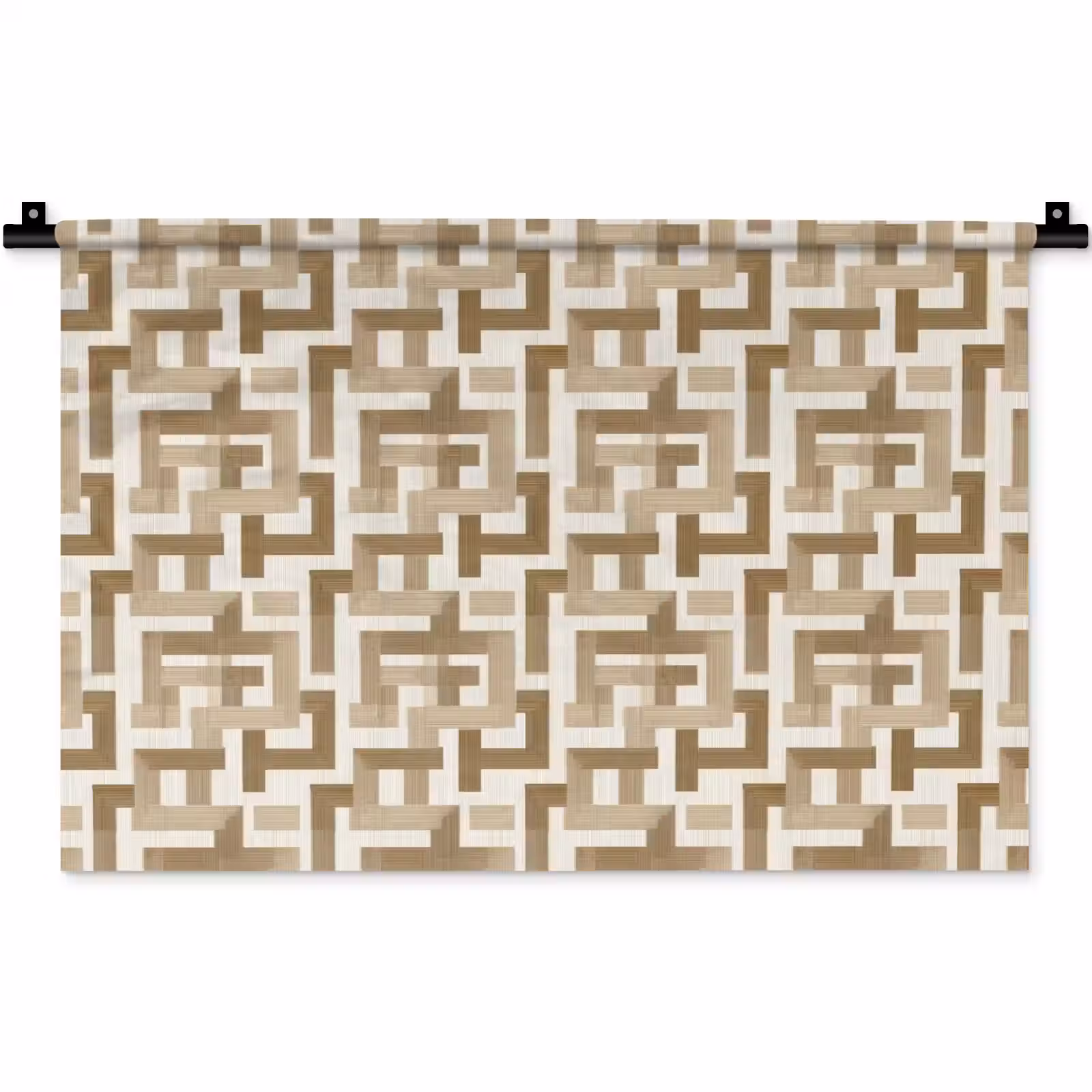 Wandkleed - Geometrisch - Retro - Bruin — 1