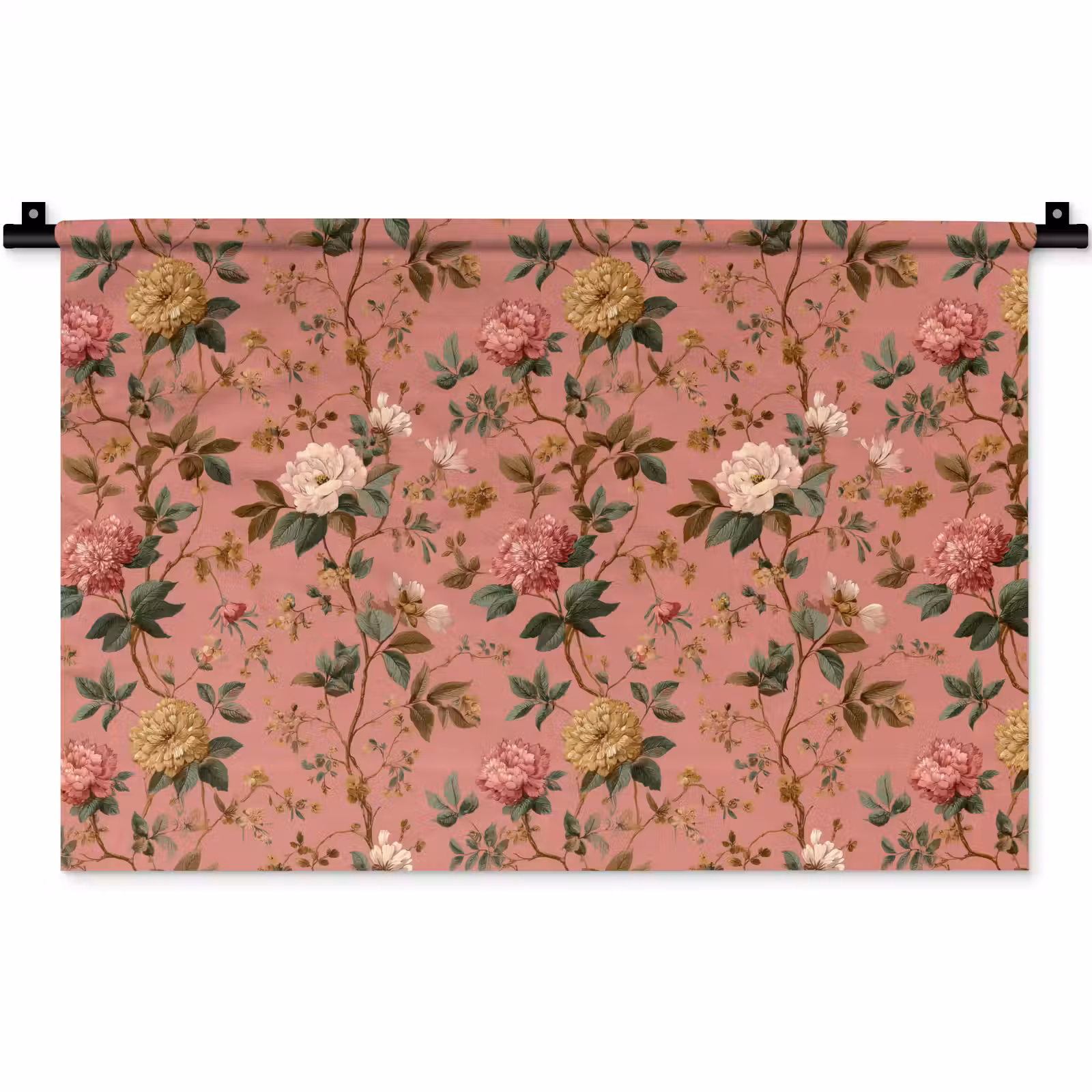 Wandkleed - Klassiek - Botanisch - Roze — 1