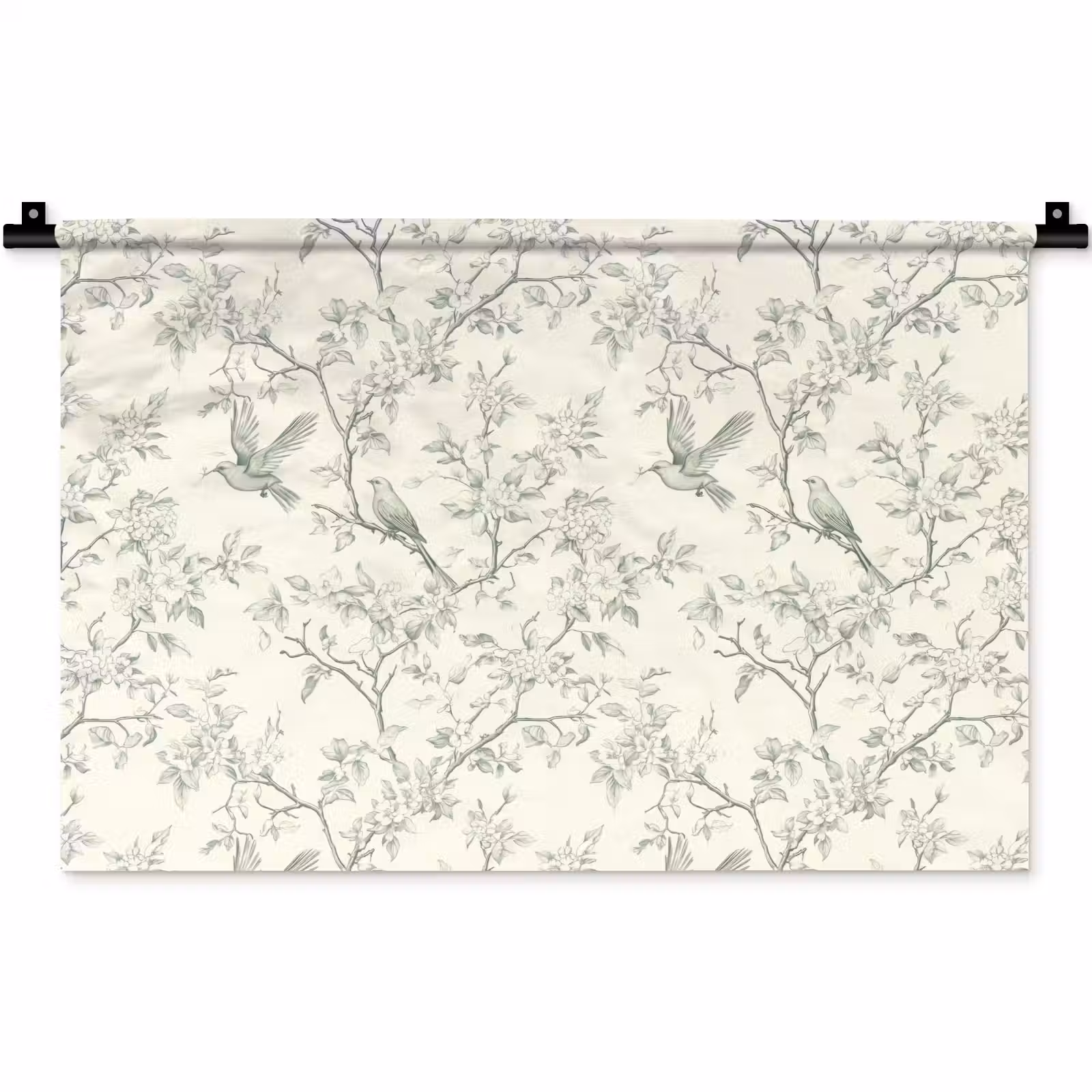 Wandkleed - Klassiek - Vogels - Groen — 1