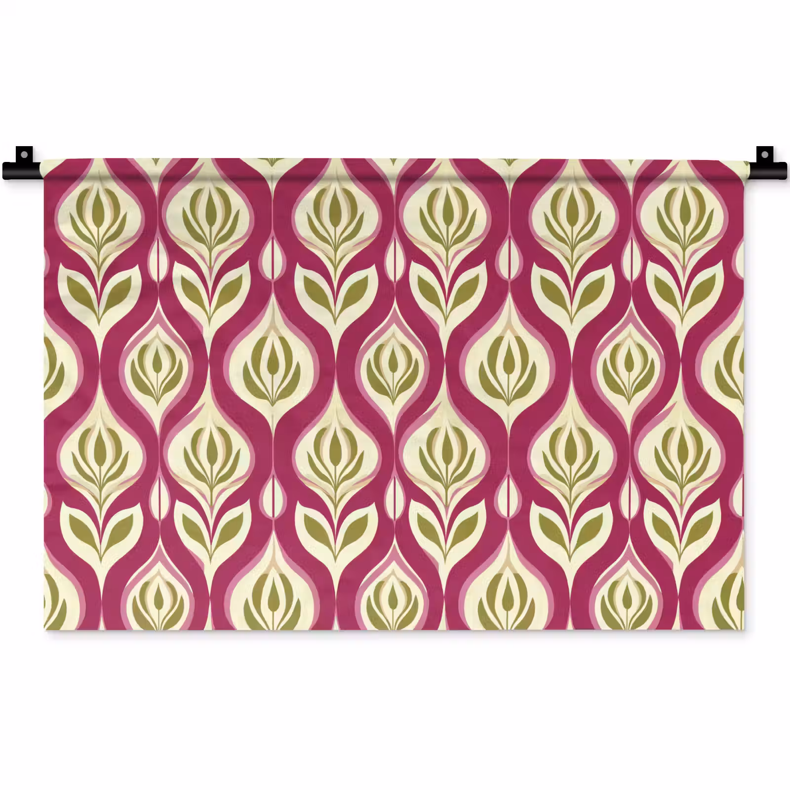 Wandkleed - Retro - Floraal - Paars — 1