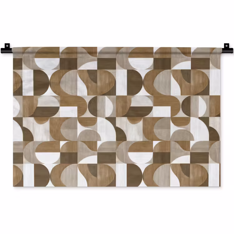 Wandkleed - Abstract - Retro - Bruin — 1