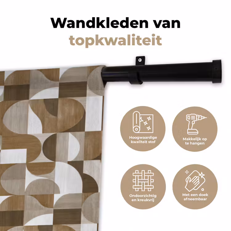 Wandkleed - Abstract - Retro - Bruin — 3