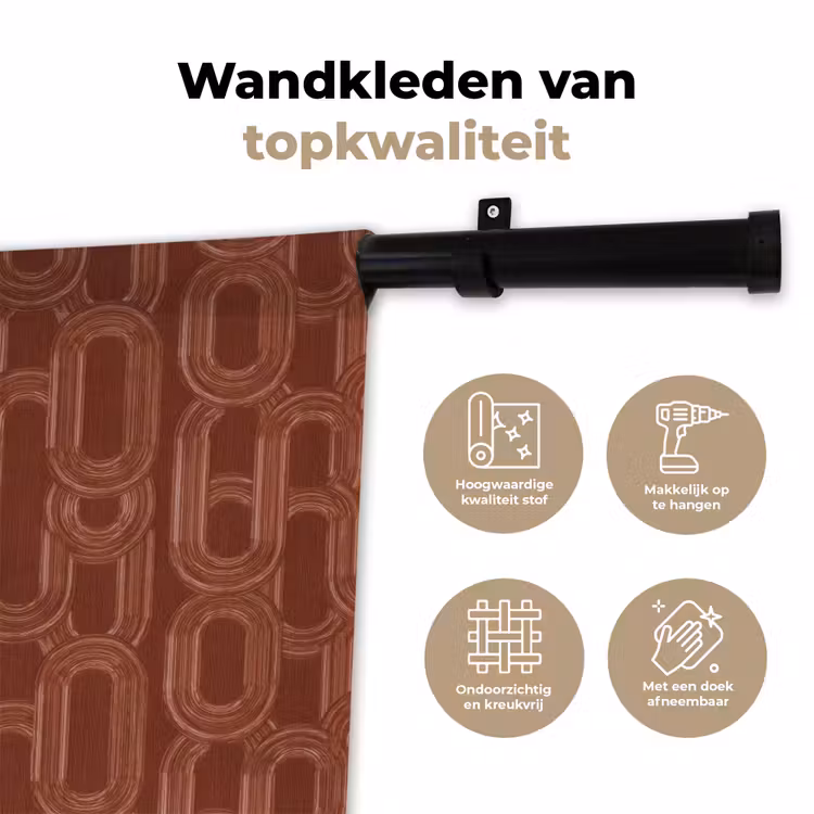 Wandkleed - Abstract - Textuur - Bruin — 3