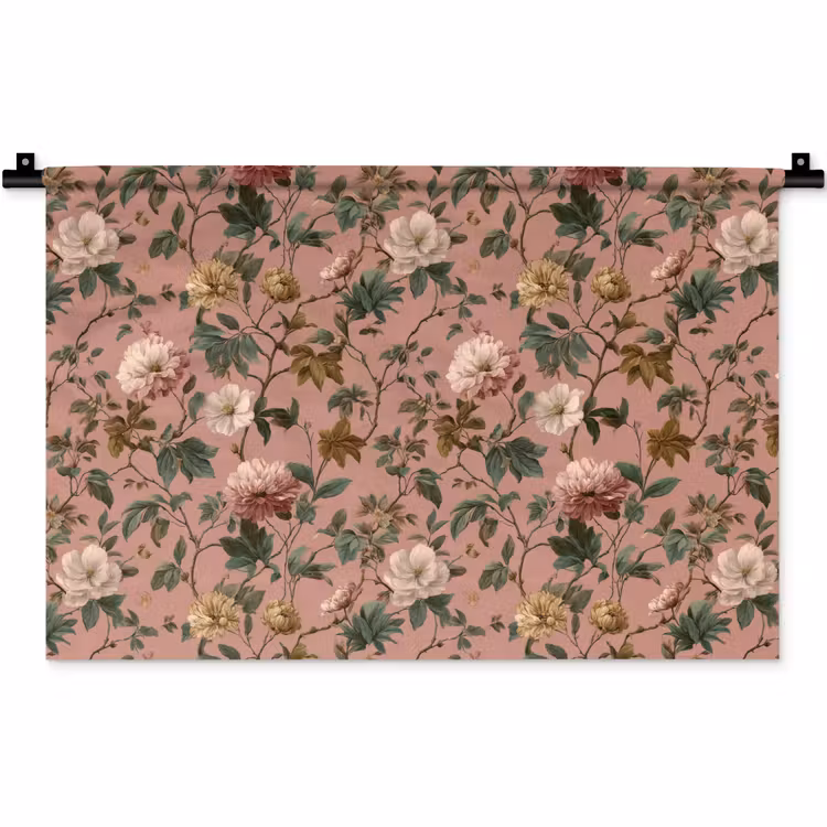 Wandkleed - Bloemen - Klassiek - Roze — 1