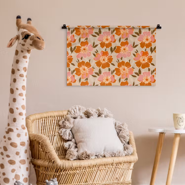 Wandkleed - Bloemen - Motief - Retro — 5