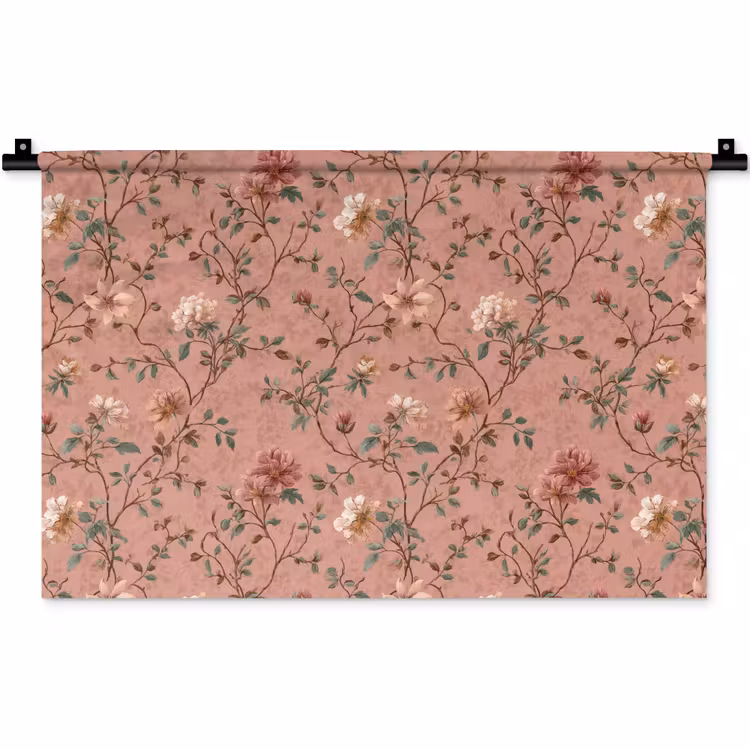 Wandkleed - Botanisch - Bloemen - Roze — 1