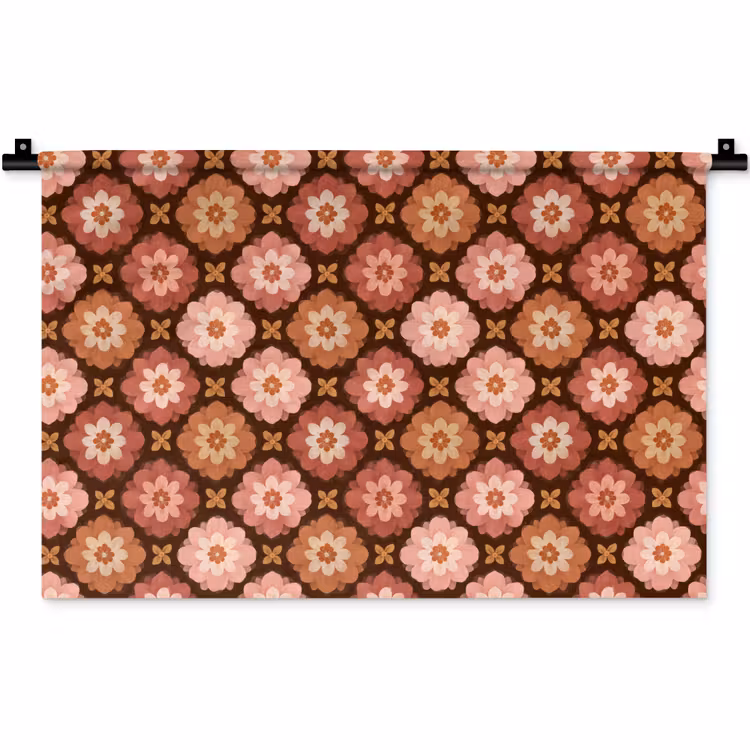 Wandkleed - Geometrisch - Bloemen - Kleurrijk — 1