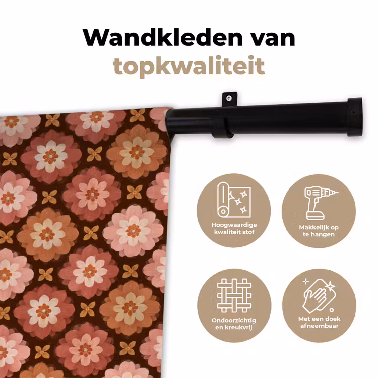 Wandkleed - Geometrisch - Bloemen - Kleurrijk — 3