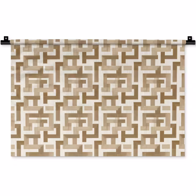 Wandkleed - Geometrisch - Retro - Bruin — 1