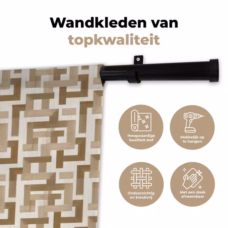 Wandkleed - Geometrisch - Retro - Bruin — 3