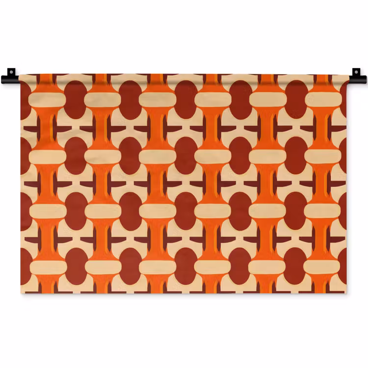 Wandkleed - Geometrisch - Retro - Oranje — 1