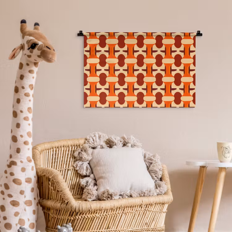 Wandkleed - Geometrisch - Retro - Oranje — 5