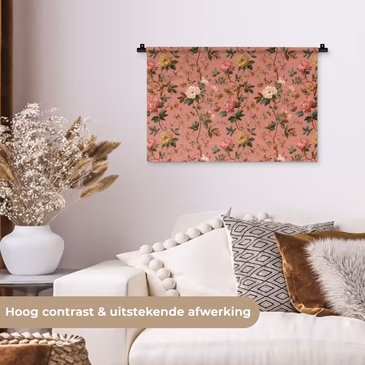 Wandkleed - Klassiek - Botanisch - Roze — 4