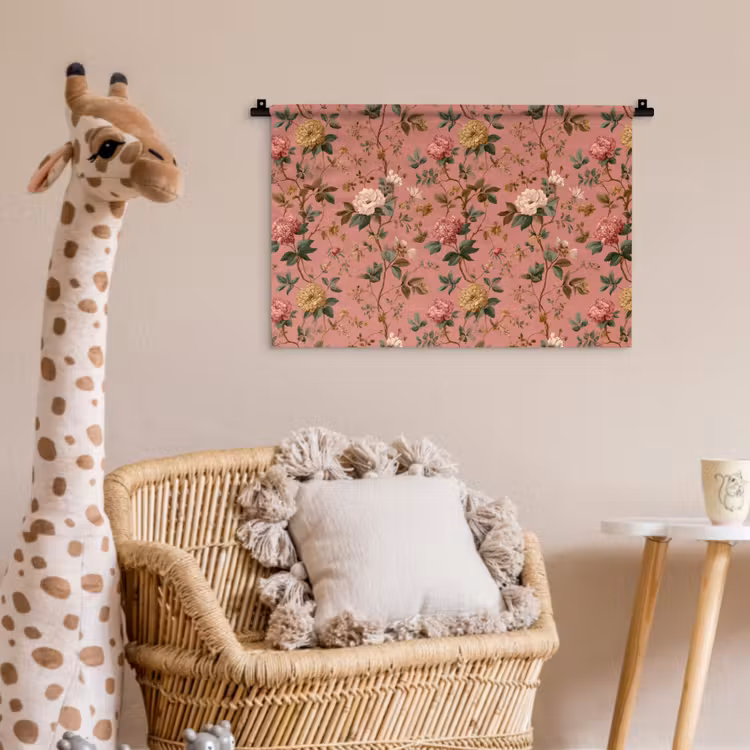 Wandkleed - Klassiek - Botanisch - Roze — 5