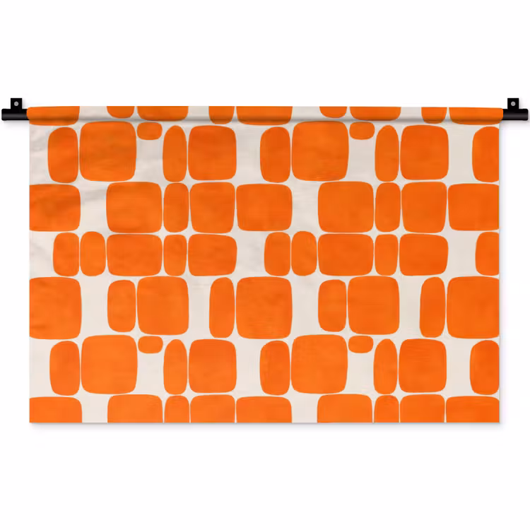 Wandkleed - Patroon - Retro - Oranje — 1
