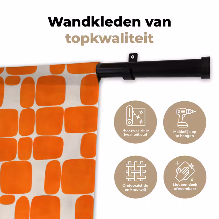 Wandkleed - Patroon - Retro - Oranje — 3
