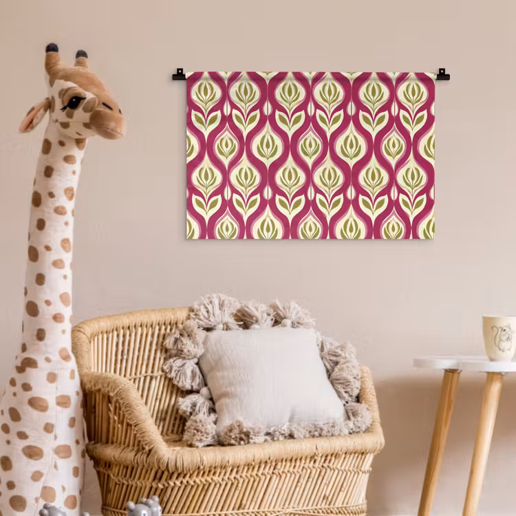 Wandkleed - Retro - Floraal - Paars — 5