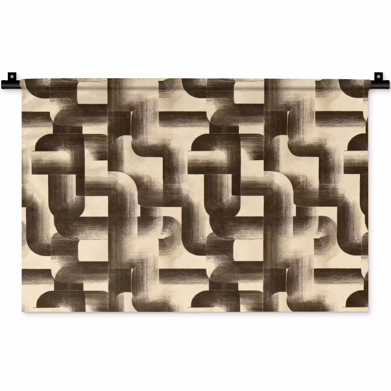 Wandkleed - Abstract - Retro - Zwart — 1