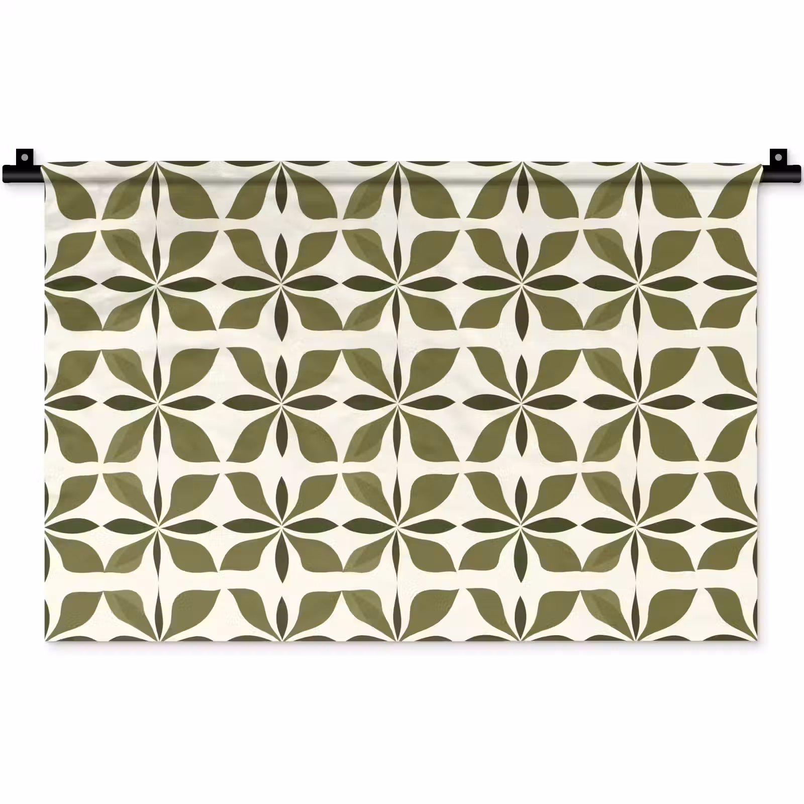 Wandkleed - Botanisch - Retro - Groen — 1