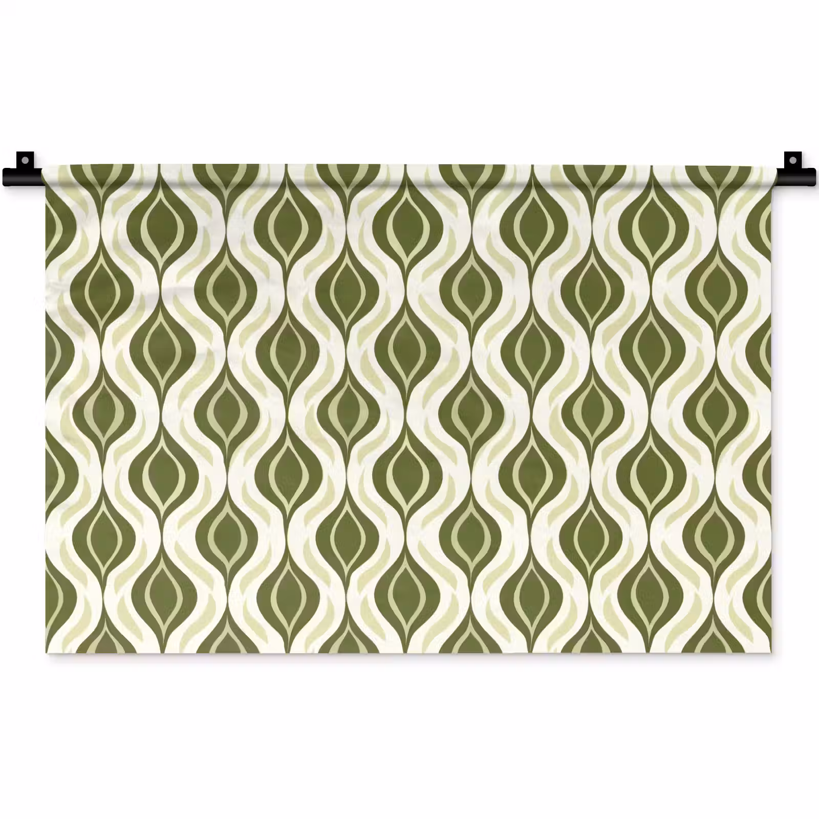 Wandkleed - Patroon - Retro - Groen — 1