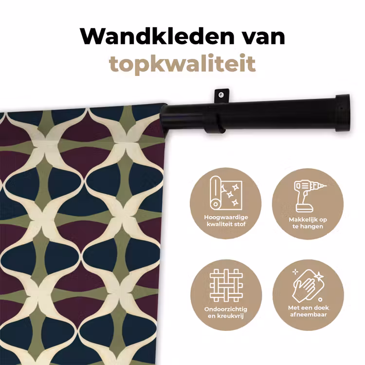 Wandkleed - Abstract - Retro - Kleurrijk — 3