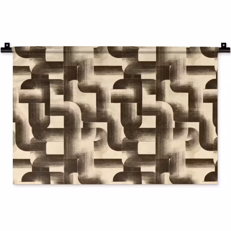 Wandkleed - Abstract - Retro - Zwart — 1