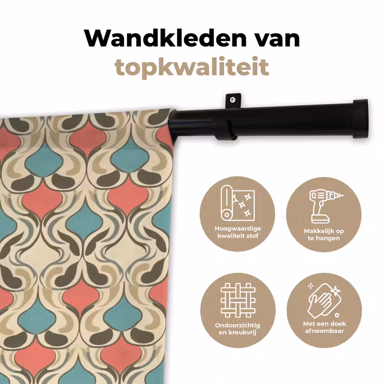 Wandkleed - Barok - Retro - Kleurrijk — 3