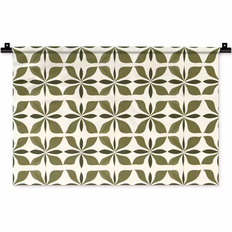 Wandkleed - Botanisch - Retro - Groen — 1