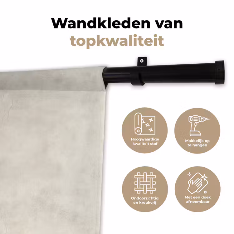 Wandkleed - Crème - Egaal - Beton — 3