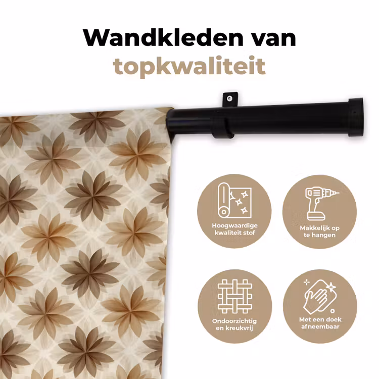 Wandkleed - Geografisch - Patroon - Bruin — 3