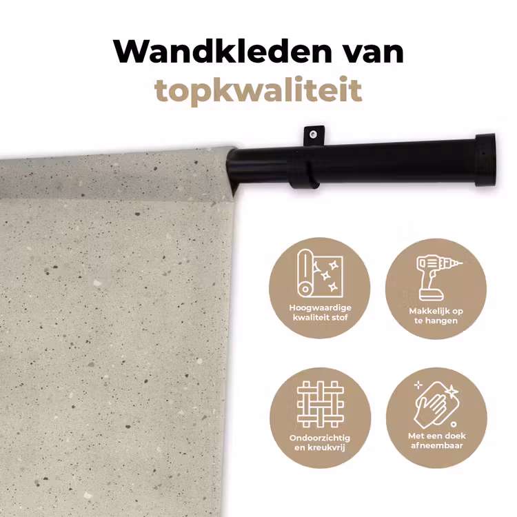 Wandkleed - Lichtbeige - Terrazzo - Grijs — 3