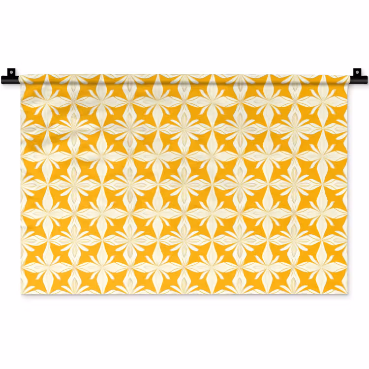 Wandkleed - Patroon - Retro - Geel — 1
