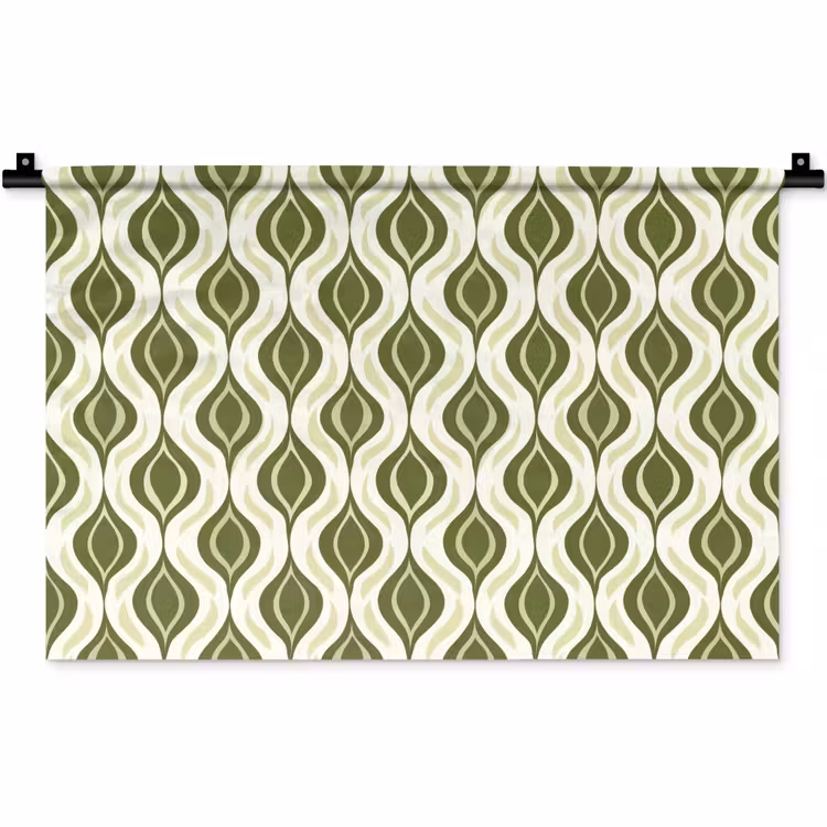Wandkleed - Patroon - Retro - Groen — 1