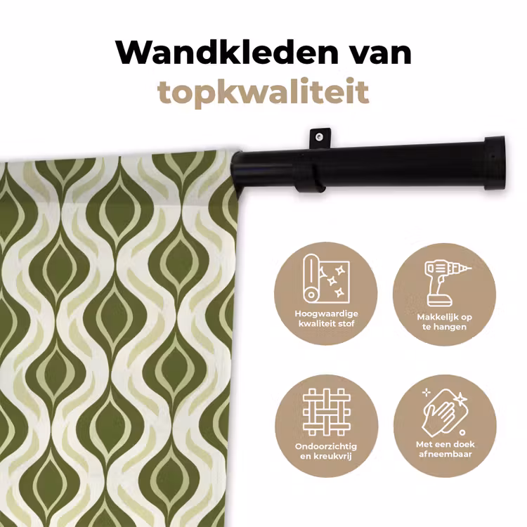 Wandkleed - Patroon - Retro - Groen — 3