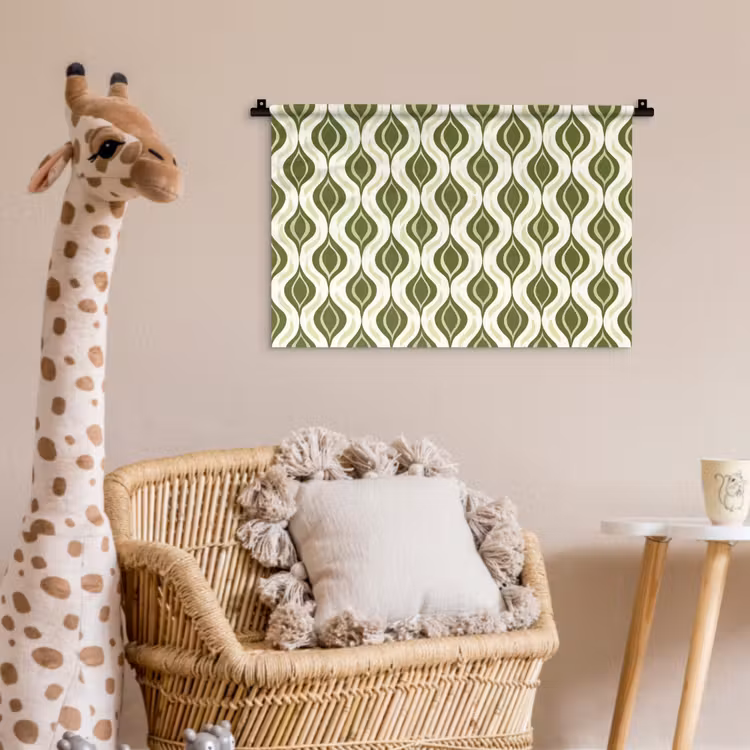 Wandkleed - Patroon - Retro - Groen — 5