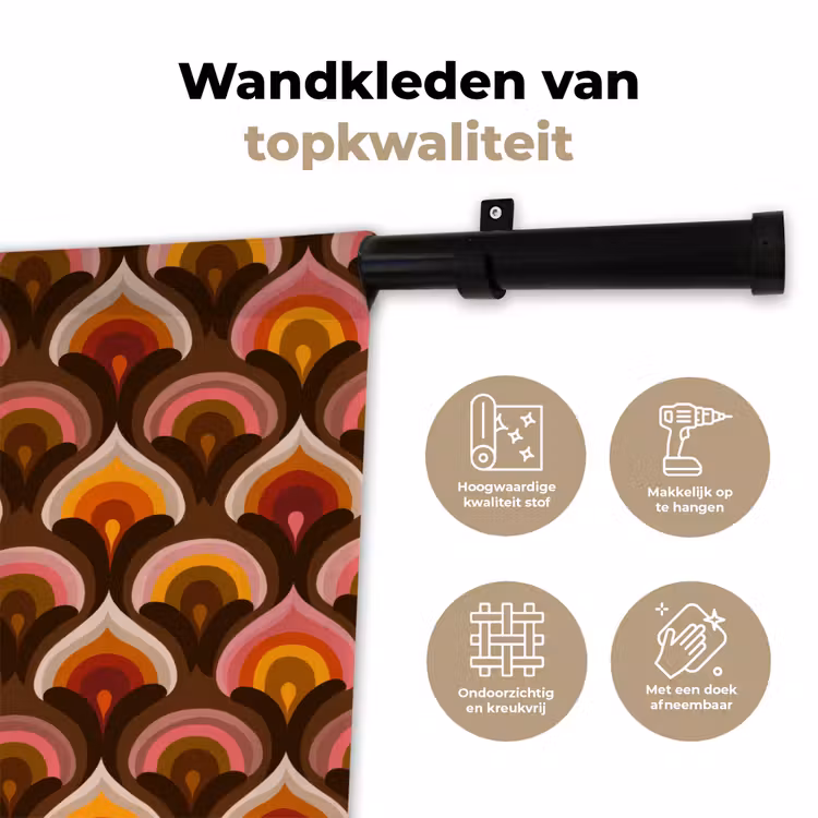 Wandkleed - Patroon - Retro - Kleurrijk — 3