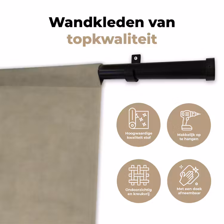 Wandkleed - Taupekleur - Gewolkt textuur - Natuurlijk — 3
