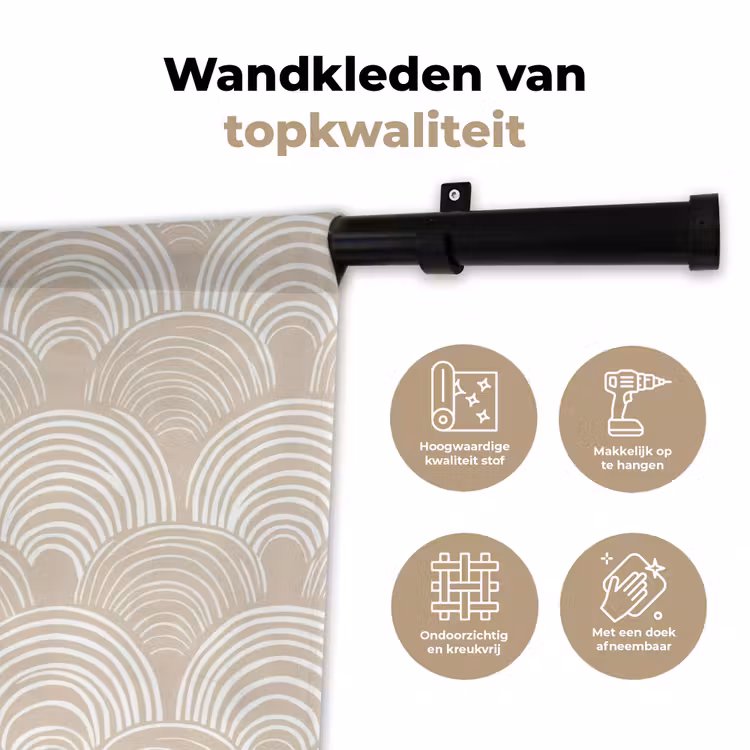 Wandkleed - Golven - Structuur - Beige — 3