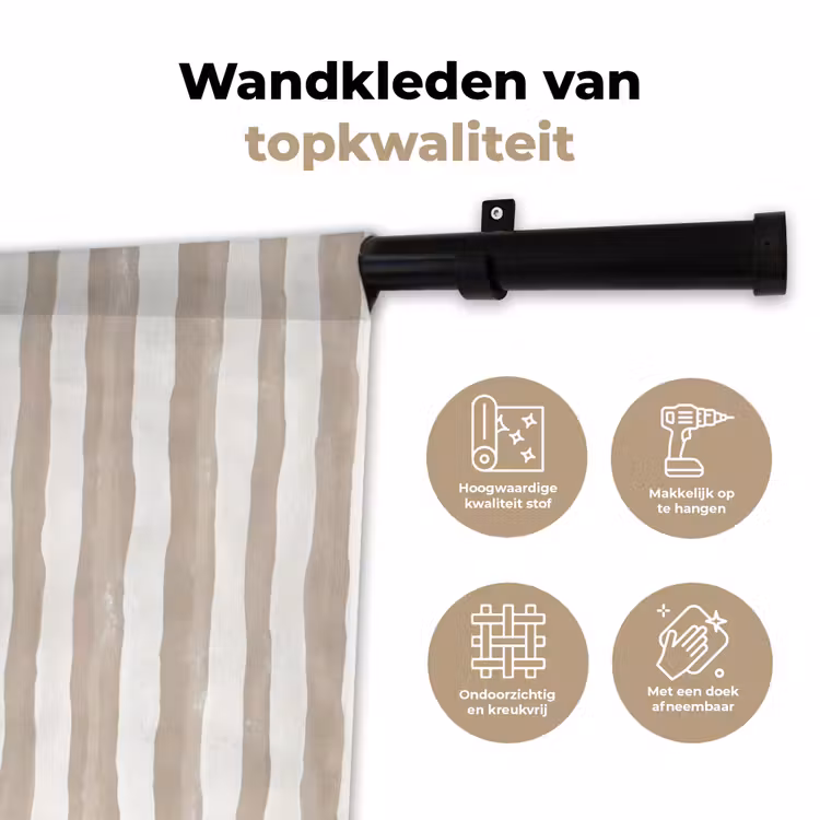 Wandkleed - Minimalistisch - Strepen - Beige — 3