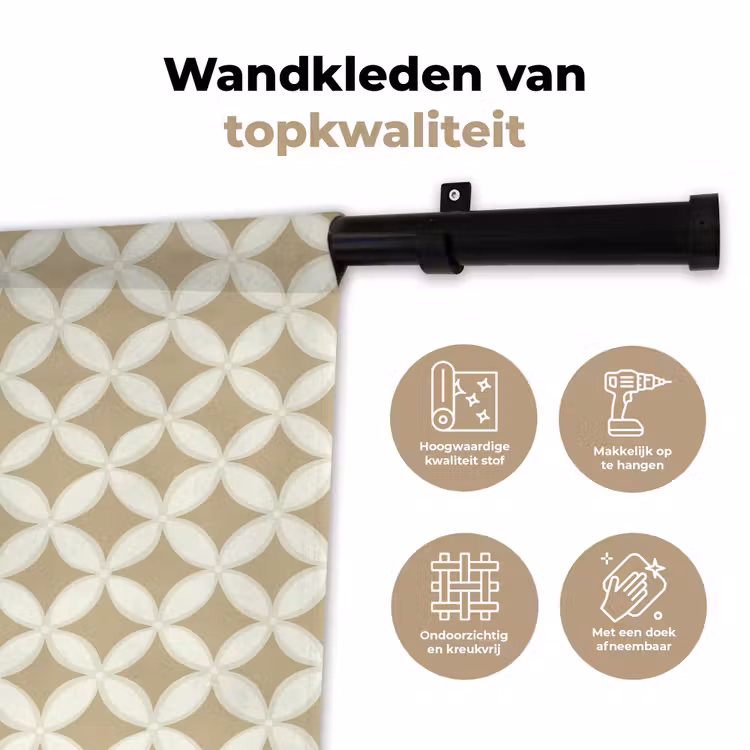 Wandkleed - Symmetrisch - Motief - Beige — 3