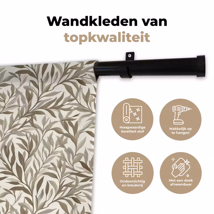 Wandkleed - Takken - Botanisch - Taupe — 3