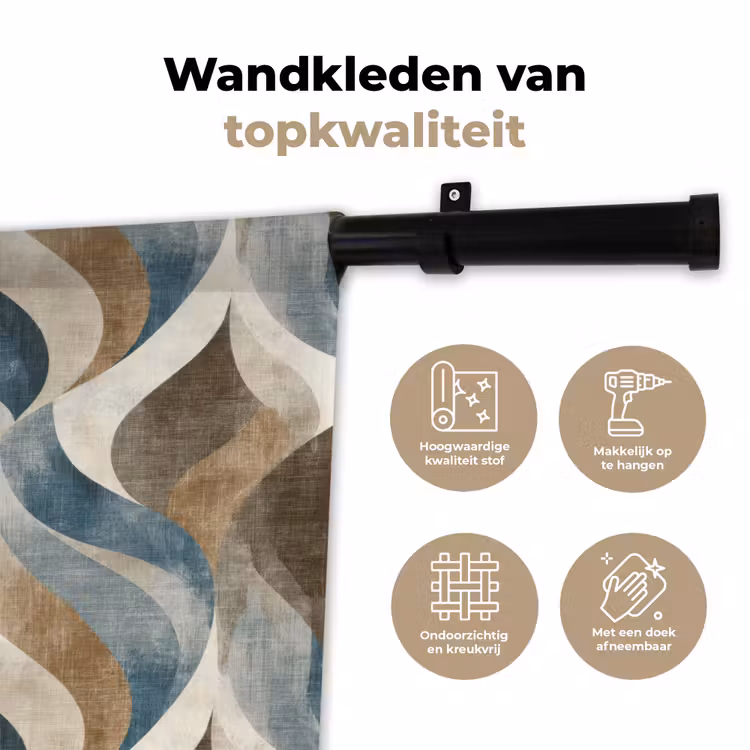 Wandkleed - Abstract - Golven - Kleurrijk — 3