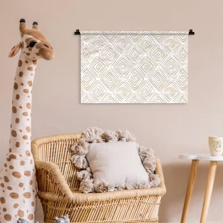 Wandkleed - Abstract - Ruit - Beige — 5