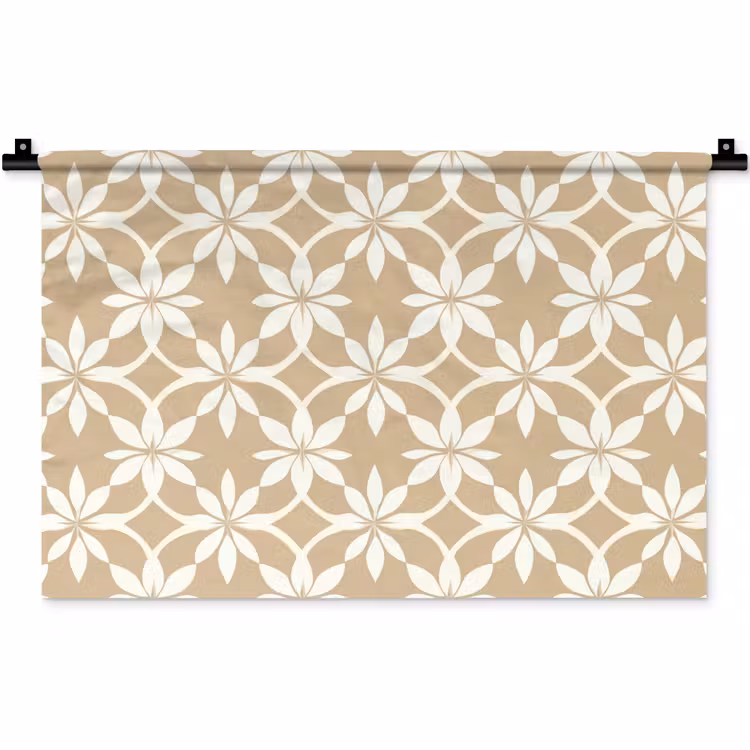 Wandkleed - Bloemen - Patroon - Beige — 1