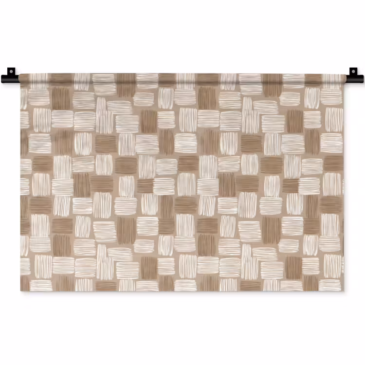 Wandkleed - Blok - Patroon - Bruin — 1